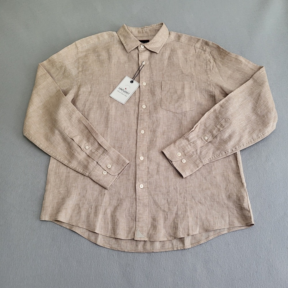 NWT UNTUCKit Ashton Long Sleeve Button Down 100% Linen Shirt Men's Size M